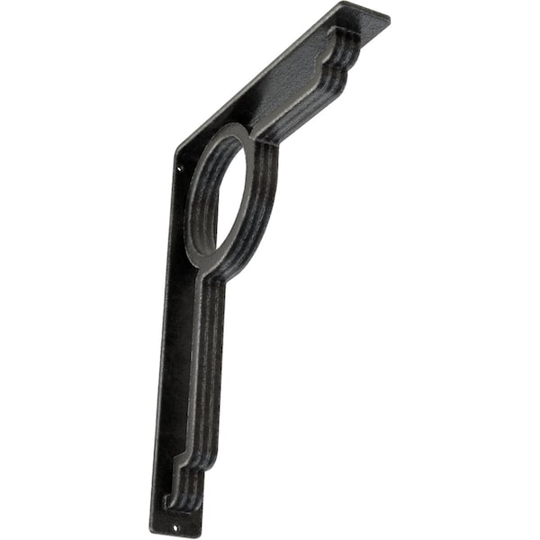 Ekena Millwork Maria Wrought Iron Bracket, (Triple center brace), Antiqued Pewter 2"W x 12"D x 15"H BKTM02X12X15TMAAPW - main